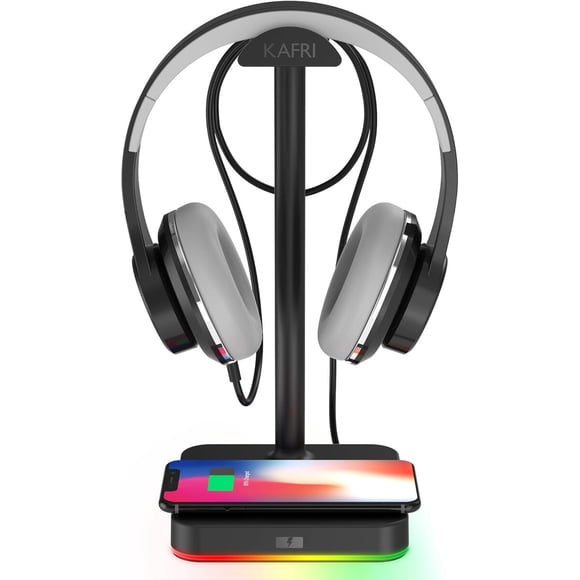 Soporte para Auriculares KAFRI H09 RGB con Carga Inalámbrica 10W