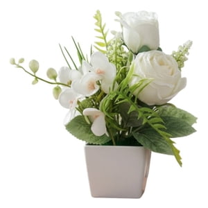 Genérico - Set 2 Planta Artificial Decorativa Arreglo Floral Rosa Jhn