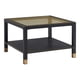 thumbnail image 1 of Industrial Square Coffee Table - 27.6" Matte Black Steel Frame & Gold Mesh Glass Top, 1 of 3