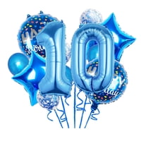 Set De Globos Para Fiesta De Décimo Cumpleaños De Chaungfu, 11 Unidades, Tema Azul
