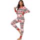 thumbnail image 2 of INSPIRE CHIC Conjunto de Pijamas a Juego de 2 Piezas para Navidad en Familia Manga Larga Conjunto de Regalo para Fiesta [Mujeres] M Blanco, 2 of 6