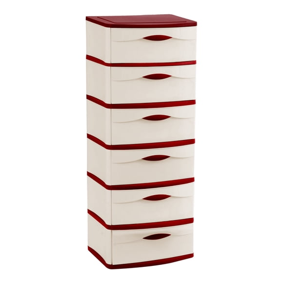 Cajonera spacium 6 niveles extra resistentes vino 148x54x46 cm