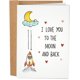 thumbnail image 1 of Tarjeta de San Valentín Good Egg Greetings 5x7" Hasta la Luna y de Regreso, 1 of 7