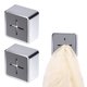 thumbnail image 1 of 2 Pcs Ganchos para Toallas de Empuje, Gancho Cuadrado Adhesivo para Toallas de Cocina, Baño, Manos y Platos, Instalación Fácil en Pared, Gris Brillante, 1 of 7