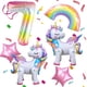 thumbnail image 1 of Set De Globos Para Fiesta Unicornio Arcoíris Número 7, 1 of 5