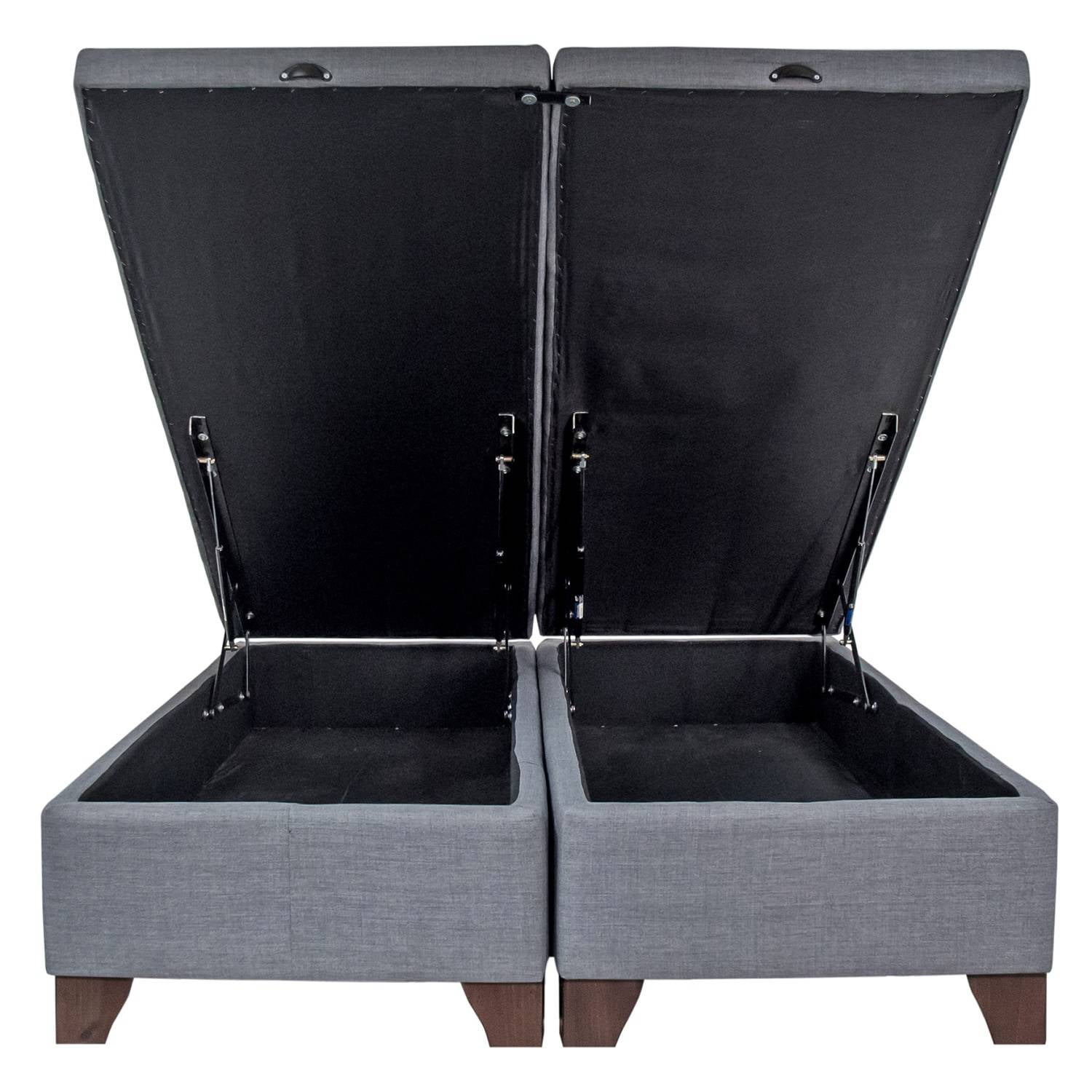 Bloccare - Base De Cama Emma 2 Plaza Largo190 Cm Con Patas De Madera 11 Cm