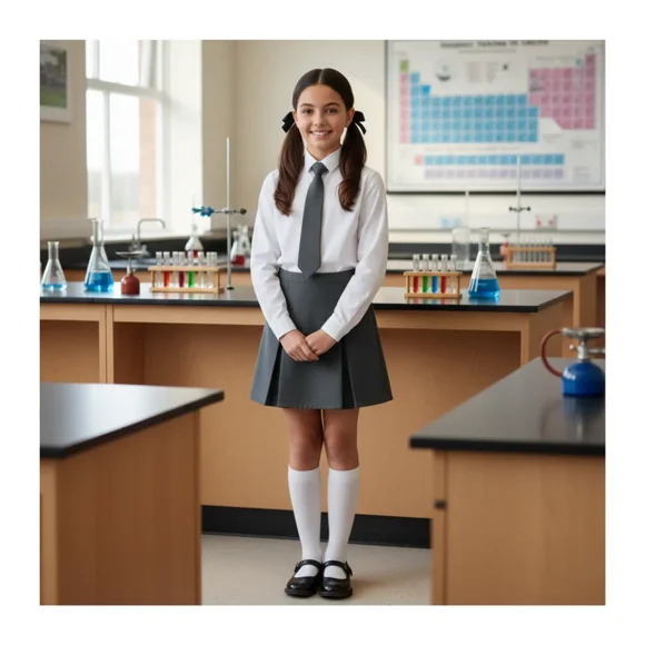Falda Colegio Niña Juvenil Gris Clásica Confección Nacional