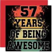 Tarjeta De Felicitación Stuff4, 57Th Birthday Being Awesome, 14,5 Cm