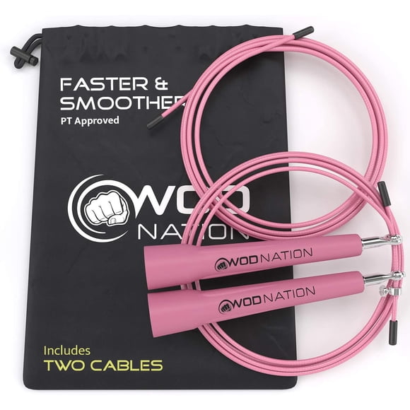 Jump Rope WOD Nation Speed Pink, acero aleado, ajustable