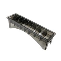 Ioensy - Estuche De Almacenamiento De Peine Guía, 10 Rejillas Rectangulares Para Cortadora De Pelo Eléctrica De Peluquero, Negro Transparente