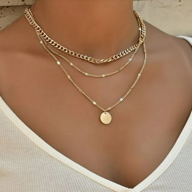 Women's Chain Disc Layered Necklace: The Perfect Gift for Any Occasion!