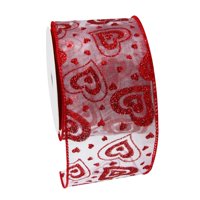 Magideal - Cintas Para El Día De San Valentín, Cinta Para Coser, 5 Yardas, 1,5 Pulgadas De Ancho, Decoración, Cinta Con Forma De Corazón, Cintas Para Envolver, , Fondo Transparente