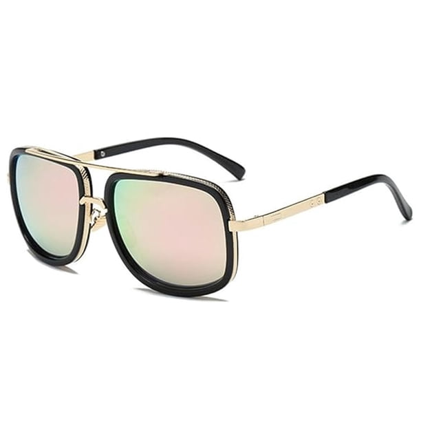 Gafas de sol de moda europeas y americanas con el mismo estilo, montura de metal, doble haz, personalidad, montura grande, gafas de sol vintage