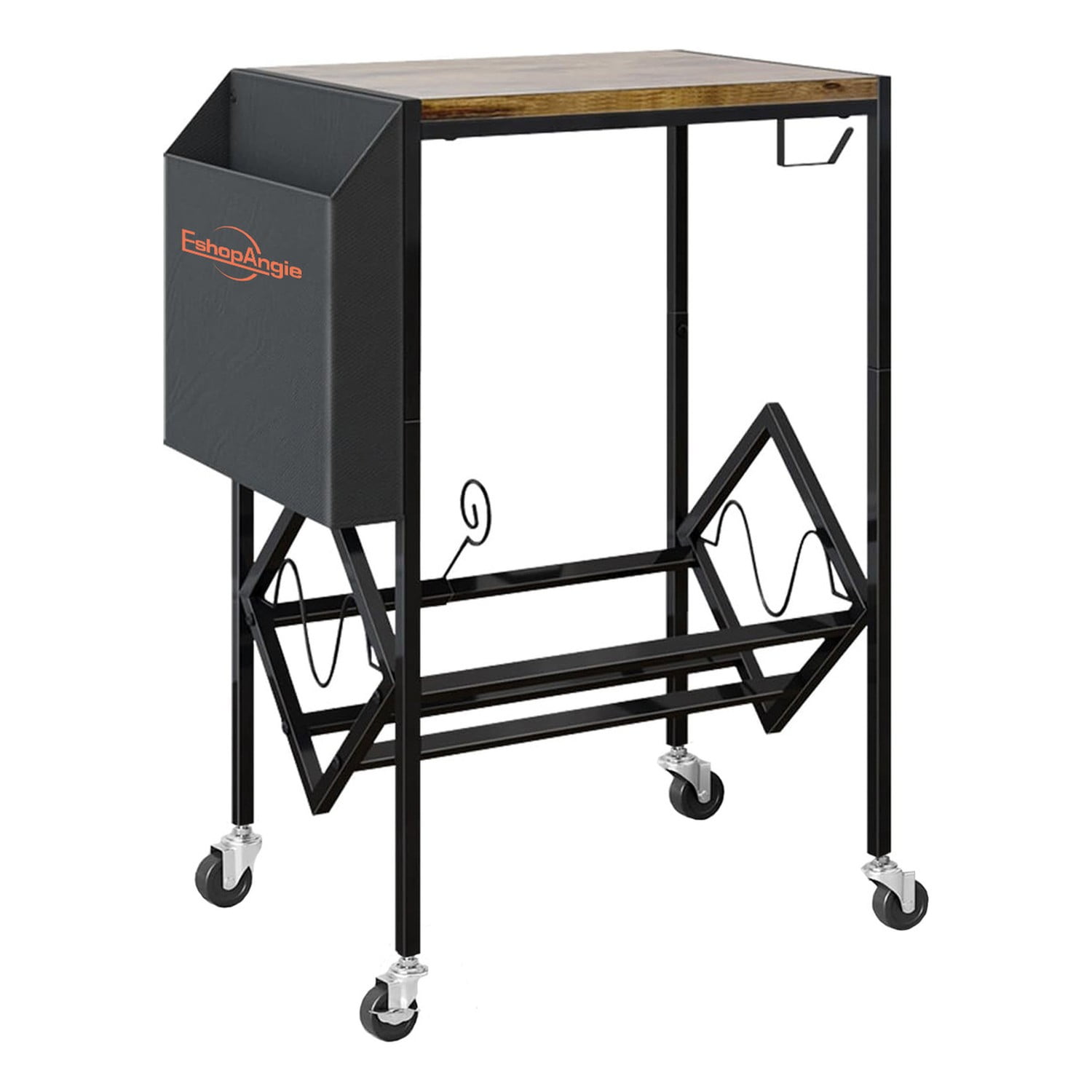 Genérico - Mesa Soporte Tocadiscos Almacenamiento Vinilos Negro