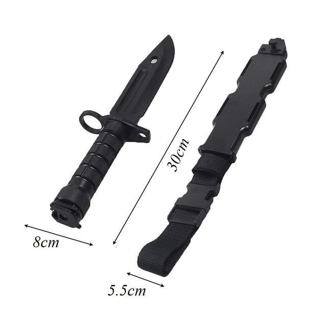 Modelo de cuchillo de plástico M9, cuchillo táctico de entrenamiento suave, bayoneta de plástico, equipo blando, accesorios, modelo de decoración de abanico militar, cuchillo de guerra.