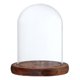 thumbnail image 4 of Campana De Cúpula De Vidrio Con Base De Madera Cubierta De Soporte De Paisaje De Flores Marrón B, 4 of 5
