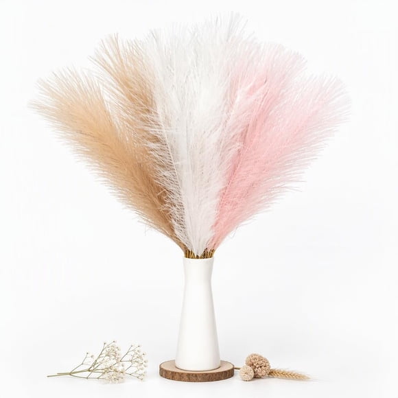 Hierba de Pampas Cong He 55 cm Juego de 30 Tallos Tricolores