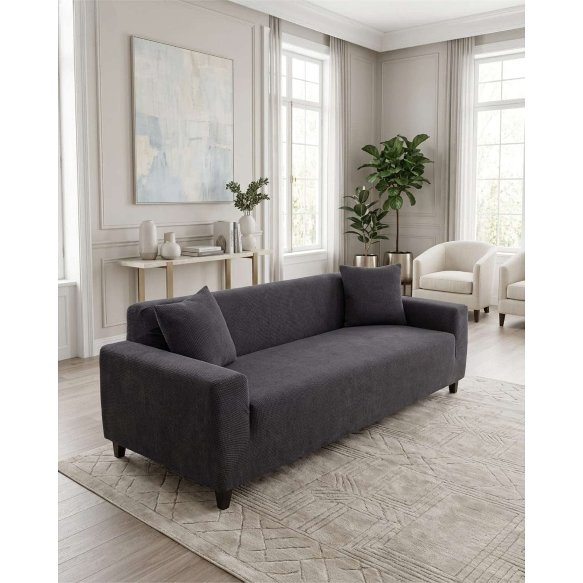 Decoideasemispa - Cubre Sofa 4 Cuerpos Tela Cuadrille Elegante Y Ajustable