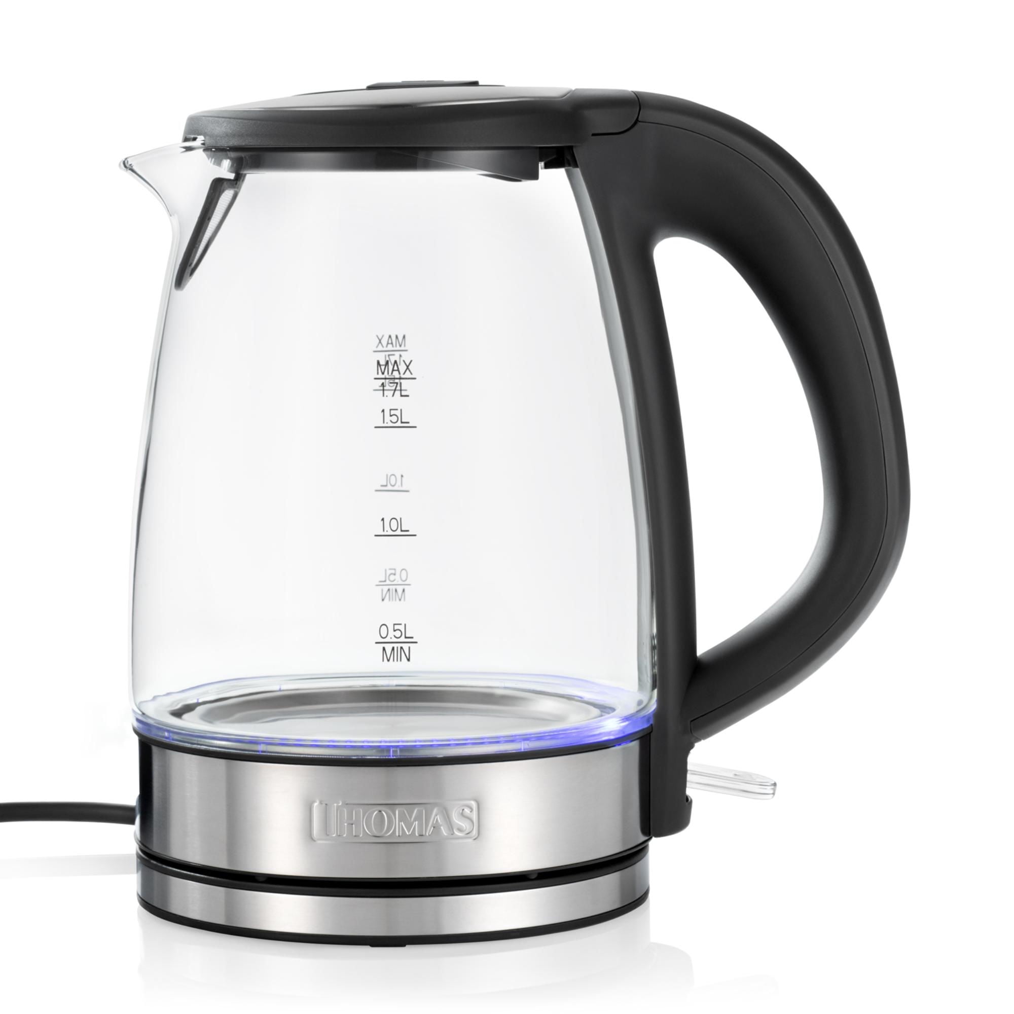 Thomas - Hervidor De Vidrio Th-4725V 1.7 Litros 2200W Negro