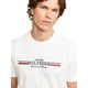 thumbnail image 2 of Camiseta Tommy Hilfiger de algodón blanco con rayas en el pecho para hombre, 2 of 3