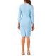 thumbnail image 3 of INSPIRE CHIC Vestido ajustado de mujer con peplum, atuendo de maestra para el regreso a clases, cuello redondo, manga larga, cintura alta, vestido de trabajo midi, azul cielo XS, 3 of 5