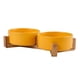 thumbnail image 1 of Cuencos para mascotas, juego de cuencos de cerámica para perros y gatos con soporte de madera para comida y agua, cuencos antideslizantes y bonitos para mascotas., 1 of 6