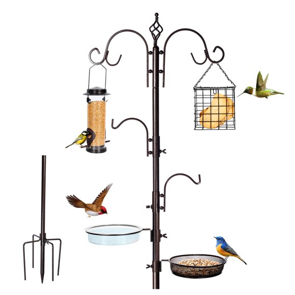 Comedero para Pájaros YINGYM Kit de Poste de 221 cm para Exterior