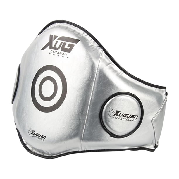 Protector del cuerpo de boxeo, engranaje protector, protección de costilla, protección de núcleo ajustable, almohadilla del vientre para MMA Taekwondo Plata
