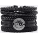 thumbnail image 1 of Pulsera cuero brazalete negro místico, 1 of 3
