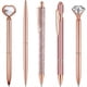 thumbnail image 4 of Stylish 8-Piece Rose Gold Ballpoint Pen Set with Quicksand Glitter and Artificial Diamondoid - Perfect Gift for Girls!, 4 of 4
