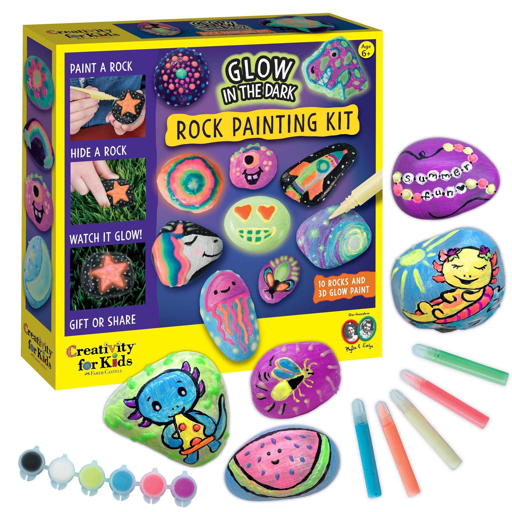 Kit De Pintura De Piedras Creativity For Kids Que Brilla En La Oscuridad
