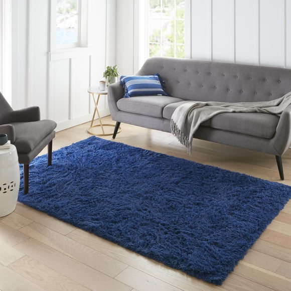 Alfombra Ophanie 152 cm Azul Estética para Cuarto de Juegos Infantil
