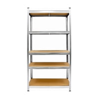 Genérico - Pack 2 Estantes Metálicos Oficina 180X90X40Cm Organizador Aspor Plateado 5 Niveles