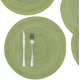 thumbnail image 5 of Set de 6 Manteles Individuales Redondos Firefly Hope Algodón Premium Antideslizantes Estilo D 38 cm Verde, 5 of 5