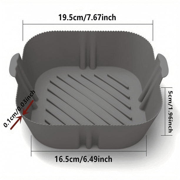 1/2PCS Square Air Fryer Silicone Pot Reusable Air Fryers Liners Oven Baking Tray Home Kitchen Air Fryer Accessories 7.67''x6.49''x1.96''
