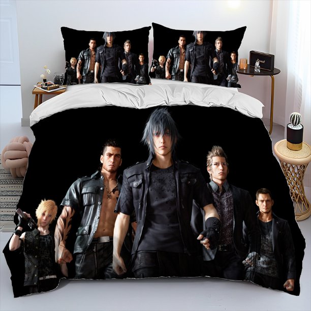 v2138 Bed Sheets Final Fantasy Series Games Cartoon Comforter Bedding Set,Duvet Cover Bed Set Quilt Cover Pillowcase,king Queen Size Bedding Set 3-Piece Bedding Set (1 Duvet Cover + 2 Pillow Shams) Be