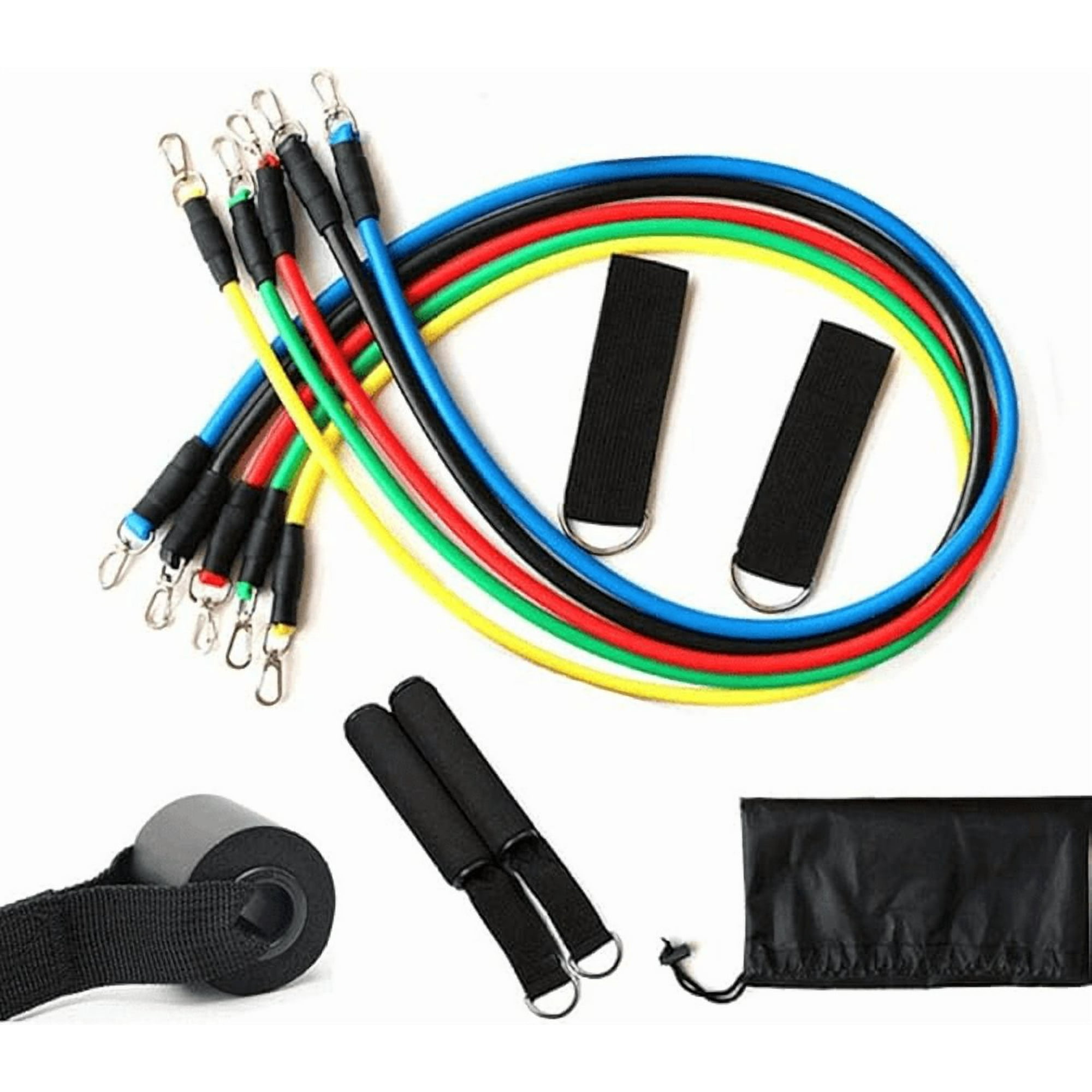 Movi - Set Bandas Elásticas Resistencia 5 Niveles Con Accesorios Fitness