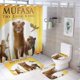 thumbnail image 1 of Mufasa-theme 4-Piece Shower Curtain Set with Rugs, Waterproof Bathroom Decor Set Includes Bath Mat, U-Shaped Rug, Toilet Lid Cover and Curtain with Hooks, 1 of 6