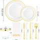 thumbnail image 2 of Platos Desechables Elegantes Fiesta 10 Personas 70 Pcs Gold, 2 of 5