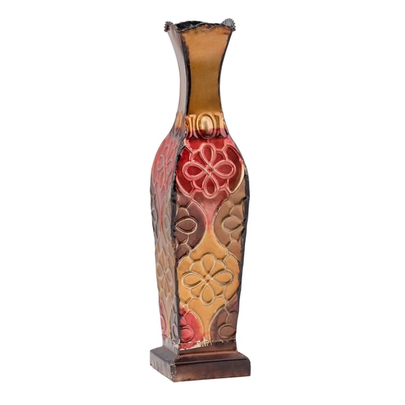Jarrón Elements 43 cm con relieve y acabado dorado envejecido