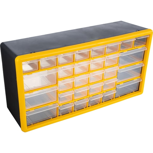 Organizador de piezas Stalwart 49 x 16 x 25 cm amarillo de 30 cajones