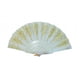 thumbnail image 3 of Abanico de mano Feng Shui Import blanco con bordado de flores doradas, 3 of 5