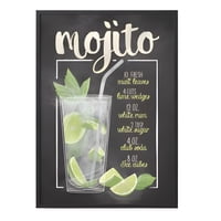 Genérico - Cuadro Poster Mojito Cóctel 33X43 Cm Negro