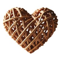 Genérico - Set 3 Adornos Corazon Mimbre Decorativo 25 Cm Hogar Lau