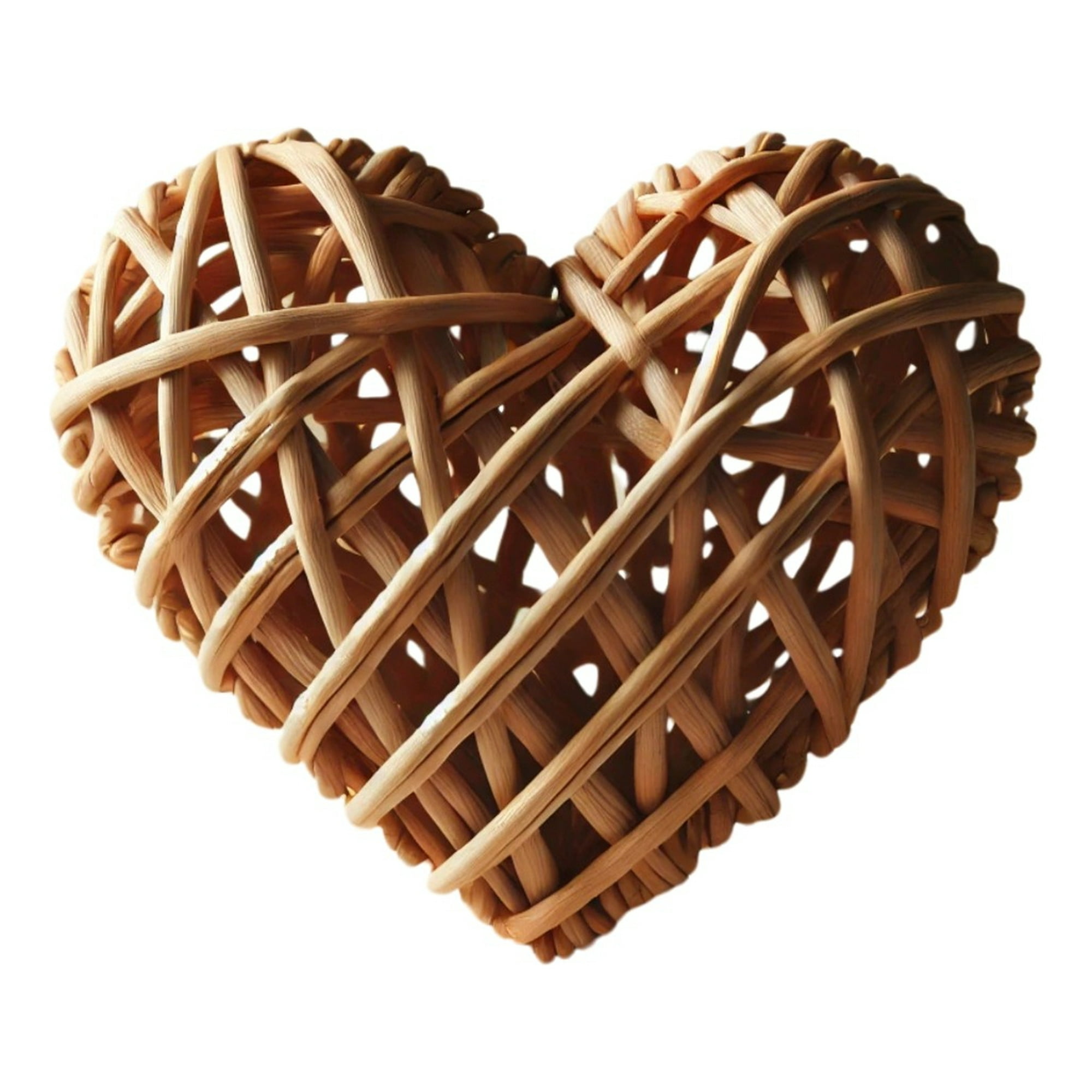 Genérico - Set 3 Adornos Corazon Mimbre Decorativo 25 Cm Hogar Lau