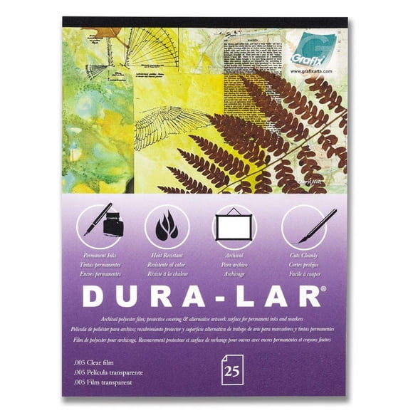Almohadilla Film Grafix Dura-Lar de 0,005 pulgadas, ultra transparente y brillante, 28 x 36 cm