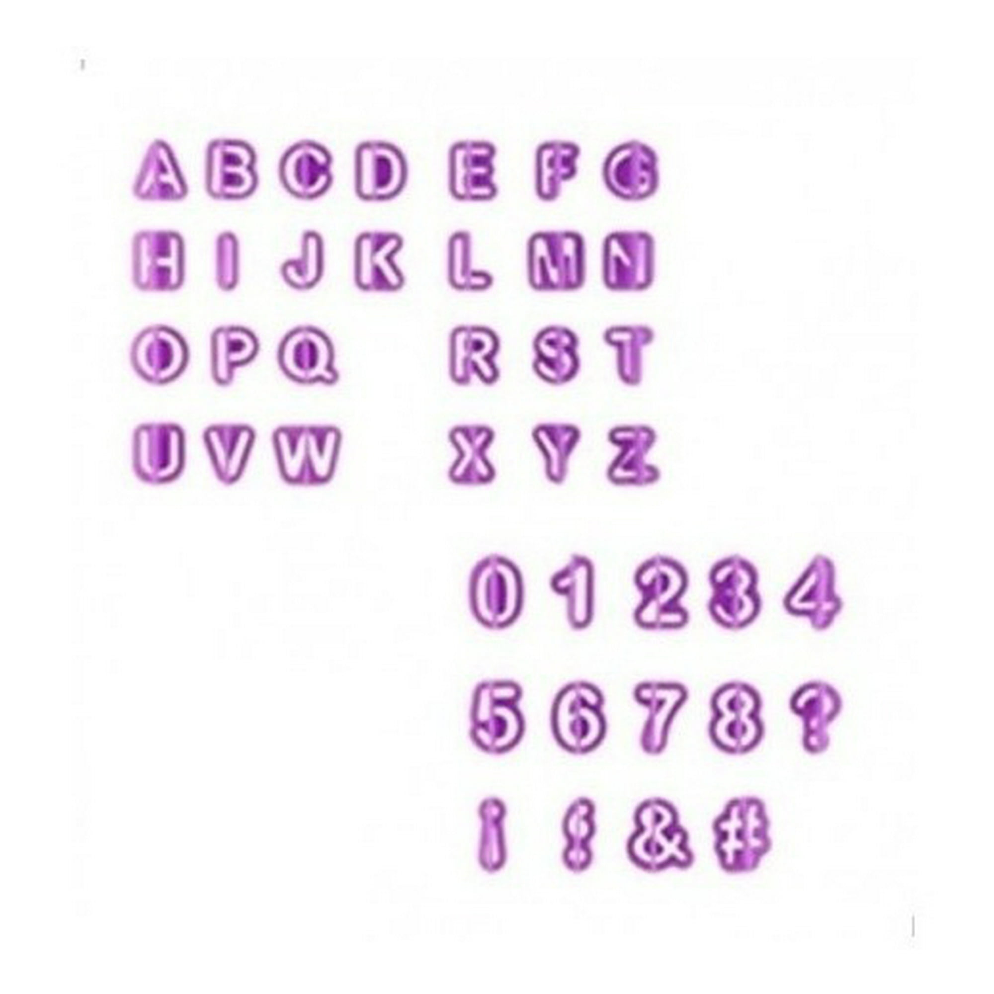 Genérico - Set Cortador De Fondant Y Cerámica, Diseño Letras Y Numeros