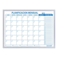 Data Zone - Pizarra Magnética Calendario Planificador Mensual 60X45 Blanco