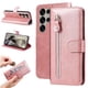 thumbnail image 2 of Funda con Cremallera para Samsung Galaxy S25 Ultra, Carcasa Cartera de Cuero PU con Soporte y Tarjetero, 2 of 6
