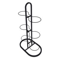 Ioensy - Estante De Almacenamiento De Pelotas De Baloncesto Multifuncional De Metal Para Gimnasio Interior, Rugby, 6 Niveles, Negro